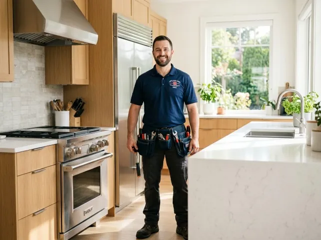 Appliance Repair Hero technician in a Bessemer, AL kitchen after an appliance repair